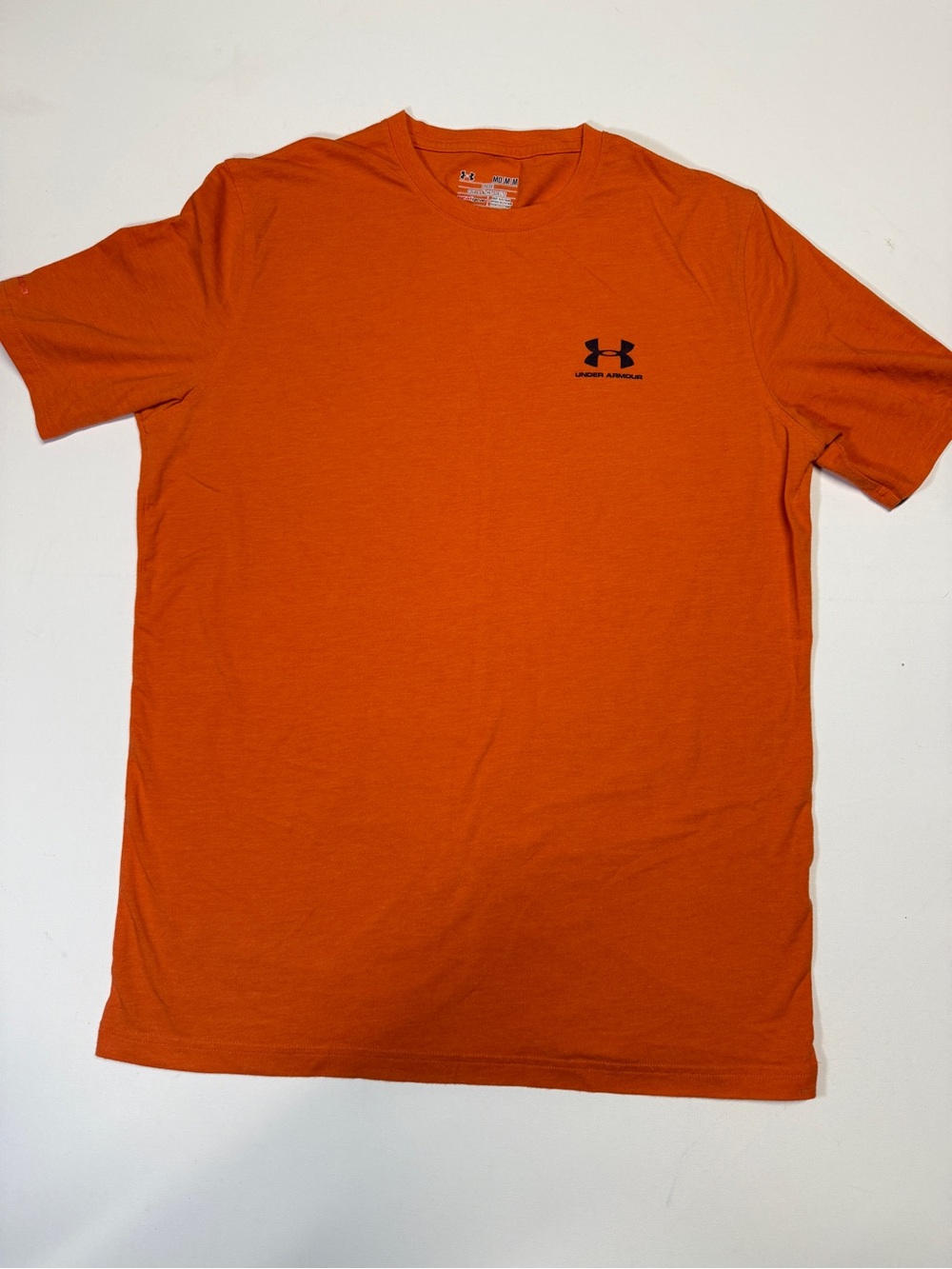 Under Armour Orange Crew Neck Short Sleeve Tee with Black Logo